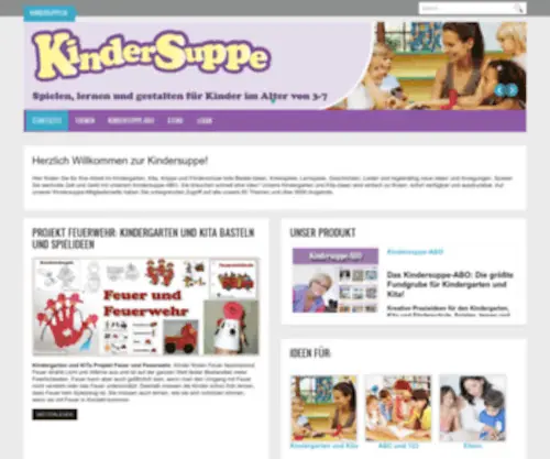 Kindersuppe.de(Kindersuppe-Kindergarten und Kita Ideen) Screenshot