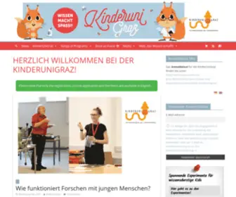 Kinderunigraz.at(„Kinder für Wissenschaft) Screenshot