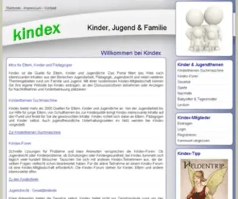 Kindex.de(Kinder, Jugend und Familie) Screenshot