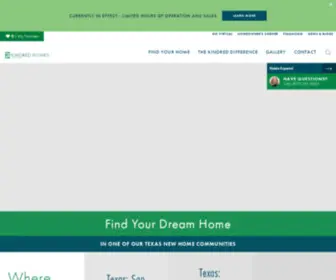 Kindredhomes.com(New Construction Homes in Texas) Screenshot