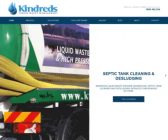 Kindreds.com.au(Liquid Waste Disposal & Septic Tank Cleaning) Screenshot