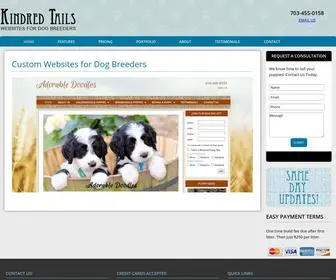 Kindredtails.com(Custom Websites for Dog Breeders by Kindred Tails and Linked In Design) Screenshot