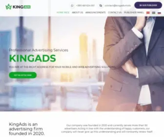 Kingads.mobi(Mobile and Web Advertising Services) Screenshot