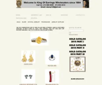 Kingofearrings.com(The King Of Earrings online jewelry store to shop offers 14k gold earrings) Screenshot