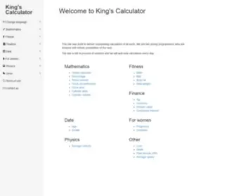 Kingscalculator.com(King's Calculator) Screenshot
