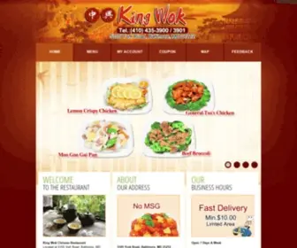 Kingwokbaltimore.com(King Wok Chinese Restaurant) Screenshot