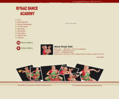 Kinjalshah.com(Riyaaz Dance Academy) Screenshot