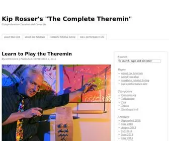 Kiprosser.com(Kip Rosser's "The Complete Theremin") Screenshot