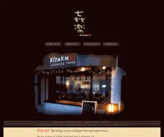 Kirakuberkeley.com(Authentic Japanese Izakaya) Screenshot