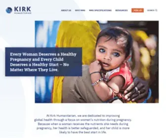 Kirkhumanitarian.org(Every woman deserves a healthy pregnancy and every child deserves a healthy start) Screenshot