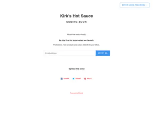 Kirkshotsauce.com(Kirk's Hot Sauce) Screenshot