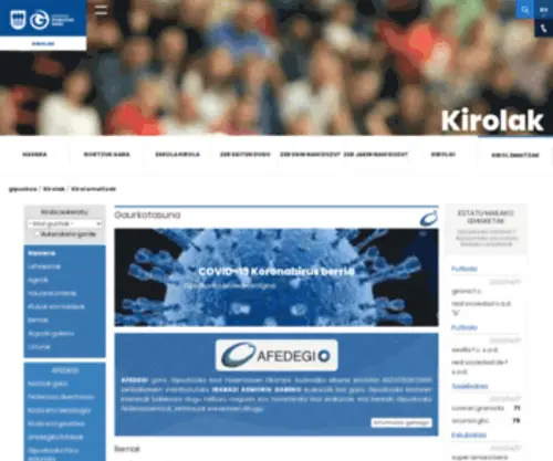 Kirolak.net(Gipuzkoako kirolaren web gunea) Screenshot