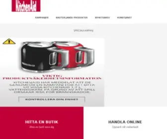 Kitchenaid.se(KitchenAids officiella webbplats) Screenshot