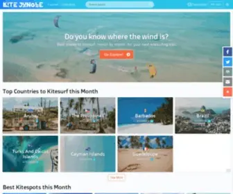 Kitejungle.com(Best places to kitesurf) Screenshot