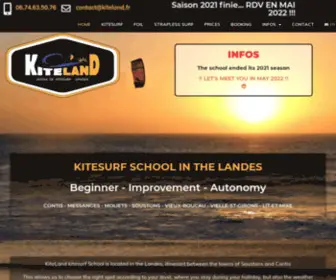 Kiteland.fr(Ecole de kitesurf dans les Landes) Screenshot