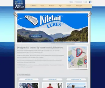 Kitetaillures.com(Flasher by Kitetail Lures is a compact flasher with full size action) Screenshot