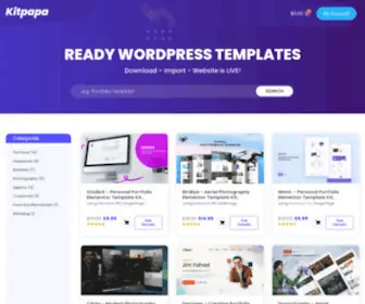 Kitpapa.com(The Ultimate WordPress Template Marketplace) Screenshot