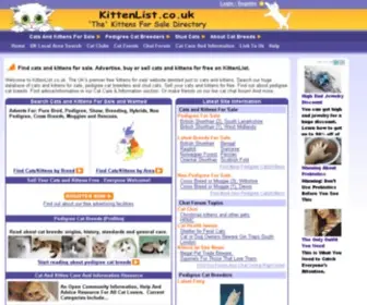Kittenlist.co.uk(UK Free Cats And Kittens For Sale Website) Screenshot