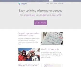Kittysplit.com(Easy splitting of group expenses) Screenshot