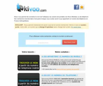 Kivoo.com(Mobiles ou Fixes: Retrouver le nom avec le numéro de téléphone) Screenshot