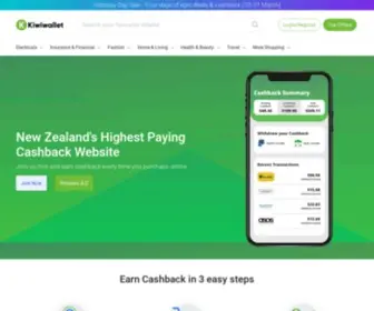 Kiwiwallet.co.nz(New Zealand's Best Cashback Website) Screenshot