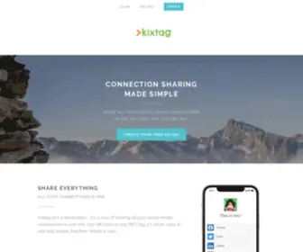 Kixtag.com(A Connection Hub) Screenshot