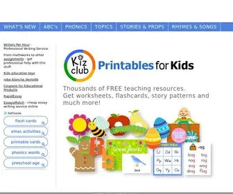 Kizclub.com(KIZCLUB-Printables for Kids ABC Activities) Screenshot