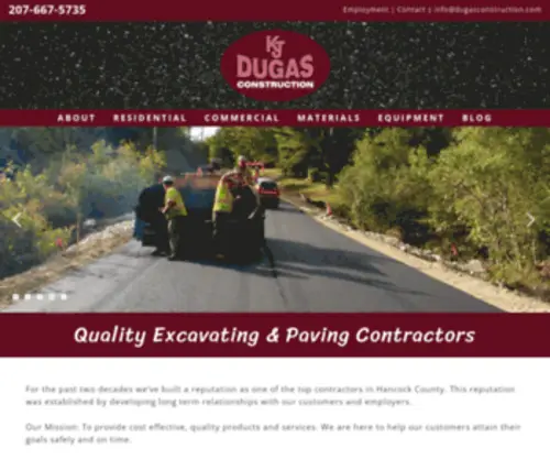 Kjdugas.com(Excavating & Paving Contractors) Screenshot