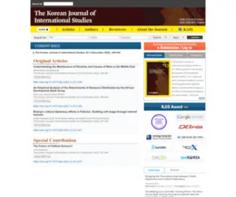 Kjis.org(The Korean Journal of International Studies) Screenshot