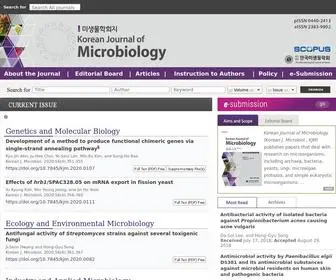 Kjom.org(Korean Journal of Microbiology) Screenshot