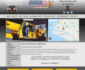 KKcrane.com(Kodiak Crane & Rigging Rental Service) Screenshot