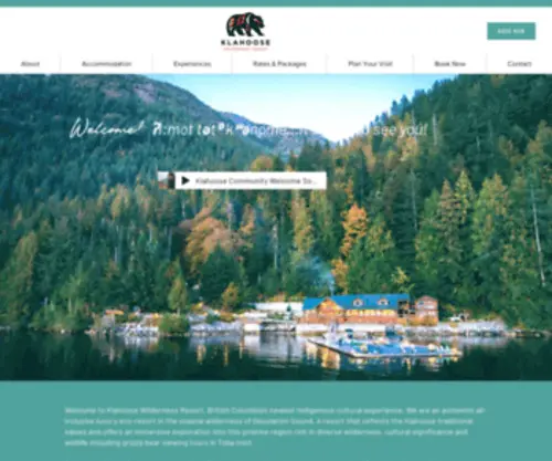 Klahooseresort.com(Klahoose Wilderness Resort) Screenshot