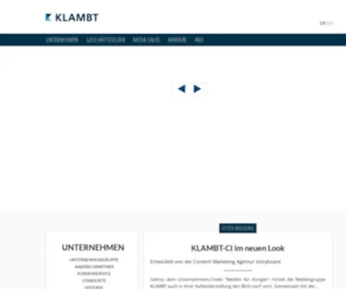 Klambt.de(Alle Informationen zur Mediengruppe KLAMBT) Screenshot