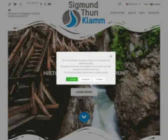 Klamm-Kaprun.at(Sigmund Thun Klamm und Museum Kaprun) Screenshot