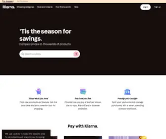 Klarna.com(Start page) Screenshot