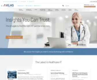 Klasresearch.com(KLAS is on a mission to improve the world’s healthcare. KLAS Research) Screenshot