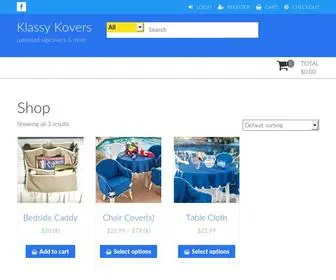 Klassykovers.com(Patented slipcovers & more) Screenshot