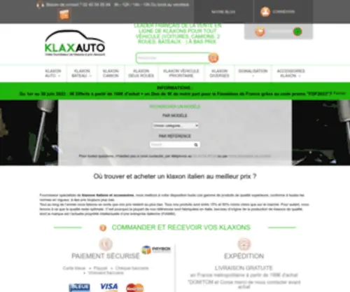 Klaxauto.com(Achat klaxon musical à prix discount) Screenshot