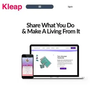 Kleap.co(All-in-one tool to help creators make a living) Screenshot
