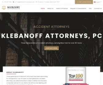 Klebanoffattorneys.com(Three generations of accident attorneys. Millions Recovered. Catastrophic injuries) Screenshot