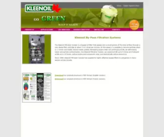 Kleenoil.ca(Kleenoil Filtration Canada Ltd) Screenshot