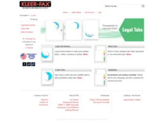 Kleer-Fax.com(Legal Tabs Exhibit Dividers Kleer) Screenshot