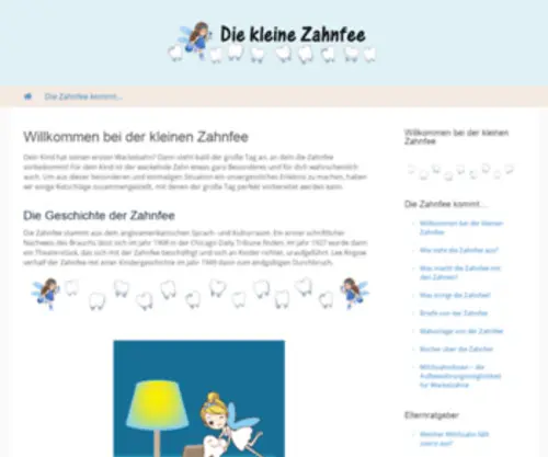 Kleine-Zahnfee.net(Willkommen bei der kleinen Zahnfee) Screenshot