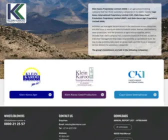 Kleinkaroo.co.za(Klein Karoo International Ltd) Screenshot