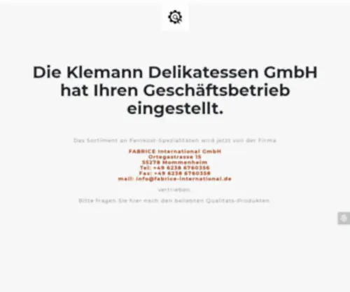 Klemann-Delikatessen.de(Exklusive Delikatessen für den Fachhandel) Screenshot
