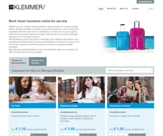 Klemmer-International.com(Tailor-made travel insurance for every occasion) Screenshot