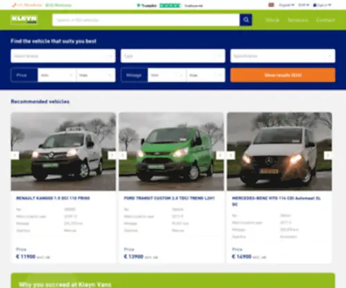 Kleynvans.com(Kleyn Vans) Screenshot