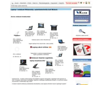 Klickcomp.hu(Laptop / notebook webáruház) Screenshot