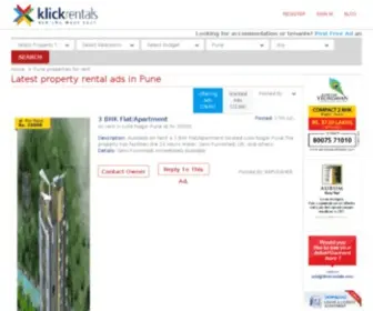 Klickrentals.com(1,2,3 BHK Brokerage, Without Brokerage Flats For Rent in Pune) Screenshot