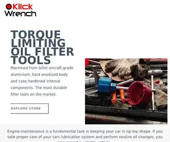 Klickwrench.com(Torque Limiting Oil Filter Socket Wrench Manufacturer) Screenshot